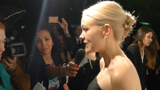 Carey Mulligan in front of the cameras.