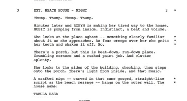 A page from the AfterDeath script