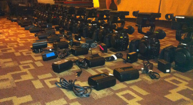 The cameras being prepped for shooting