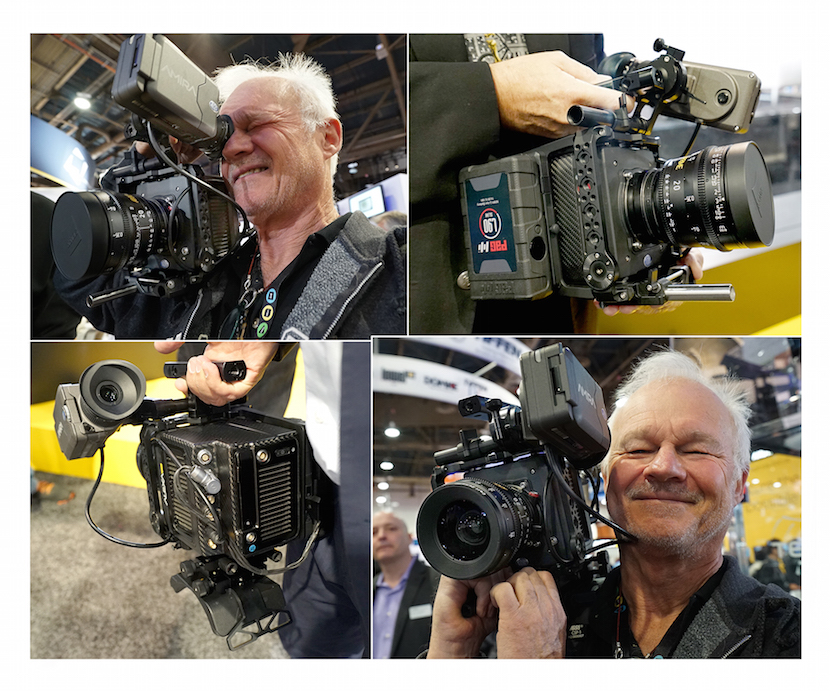 Love at first sight. Upon his first encounter with Alexa Mini at NAB 2015, DP Rodney Charters (TV series 24, Shameless, Dallas) declares this is the only Alexa he will use in the future. Note the cage!