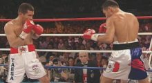 Oscar de la Hoya and Julio César Chávez appear in La Guerra Civil