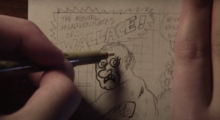 A cartoonist draws a panel in "Funny Pages"