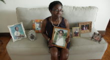 A woman mourns her loved one in Byron Hurt's Hazing