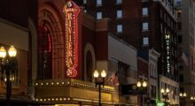 The exterior marquee of the Regal Riviera in Downtown Knoxville, Tennessee