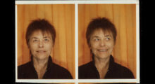 Barbara Hammer, an older woman with short, layered brown hair, smiles in two side by side photos.