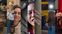 A collage of stills from films accepted into Chicken & Egg's 2026 (Egg)Celerator Lab.