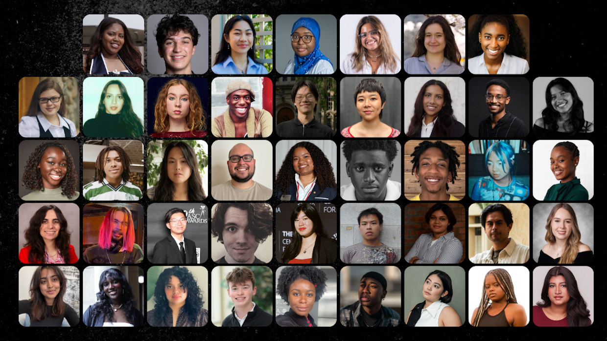 Headshots of 43 students selected for The Gotham EDU Film and Media Career Development Program