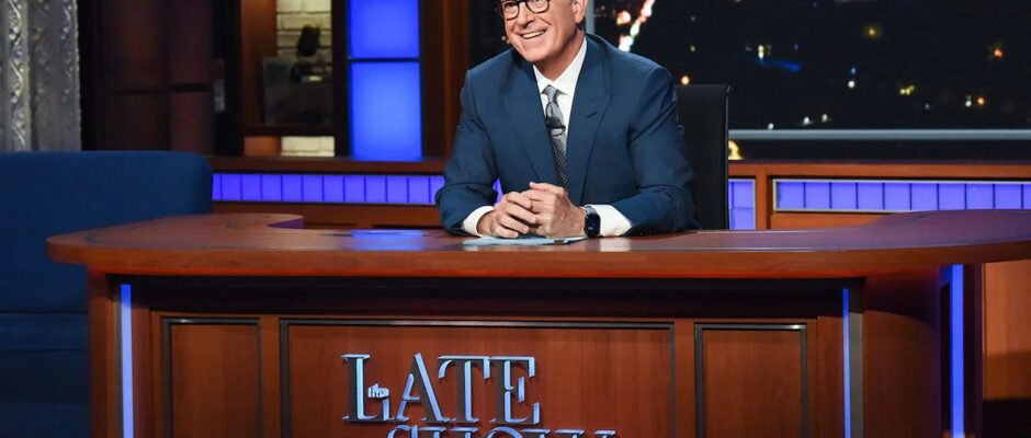 Stephen Colbert The Late Show Desk CBS Publicity H 2022